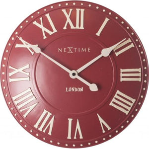 Nextime klok 3083ro london roman, ø34.5 cm, wall, red white