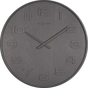 Nextime klok 3095gs wood wood big, ø52.8 cm, wall, gray