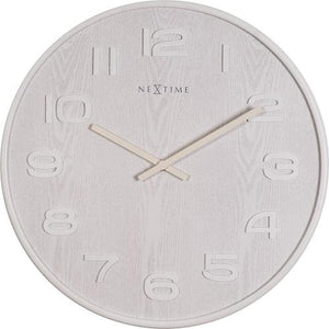 Nextime klok 3096wi wood wood medium, ø35.5 cm,wall, white