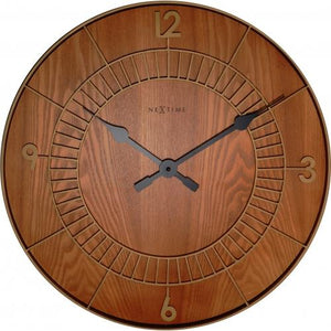 Nextime klok 3113br wood round, ø50 cm, wall, brown