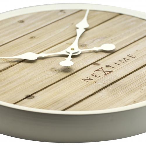 Load image into Gallery viewer, Nextime klok 3134wi plank, ø50 cm, wall, white
