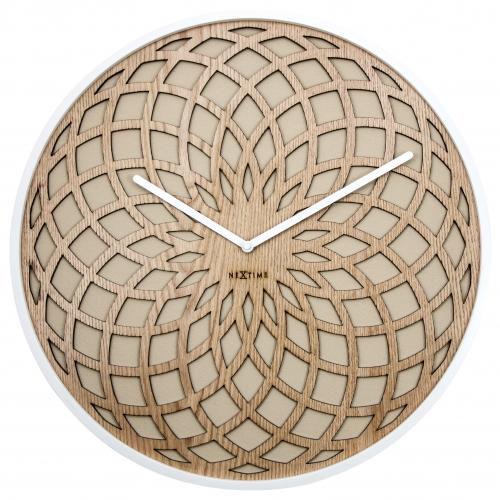 Load image into Gallery viewer, Nextime klok 3150be sun small, ø35 cm, wall, beige
