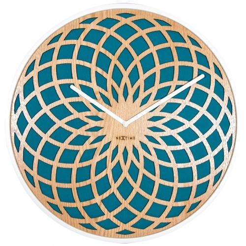 Nextime klok 3150tq sun small, ø35 cm, wall, turqoise