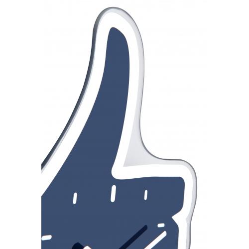 Load image into Gallery viewer, Nextime klok 5185bl mini thumbs up, 20.5x21, wall, blue silver
