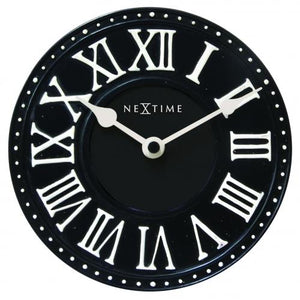 Nextime klok 5187zw london table, ø16 cm, wall, black white