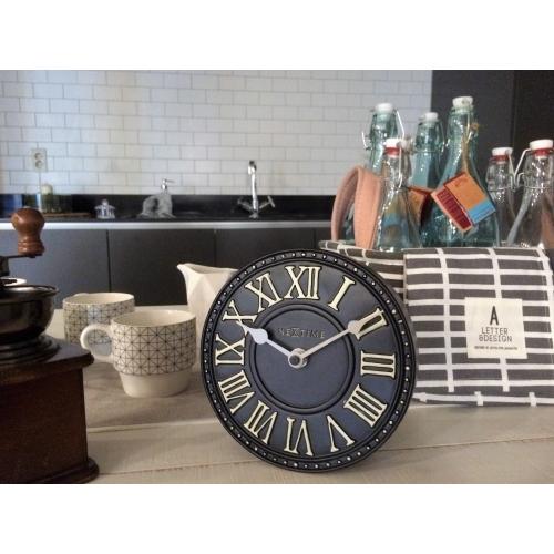Load image into Gallery viewer, Nextime klok 5187zw london table, ø16 cm, wall, black white
