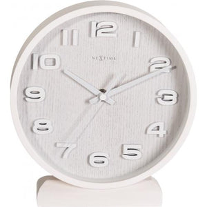 Nextime klok 5192wi wood wood small 22x20 cm, wall, white