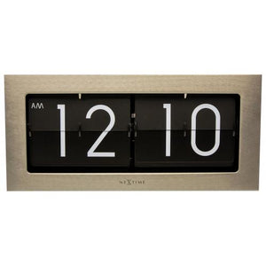 Nextime klok 5198zi big flip, 16,7x36 cm, flip-over, silver