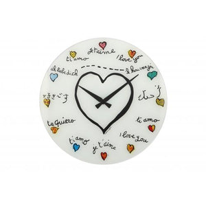 Nextime klok 8030 loving you, ø43 cm, wall, white multi-color