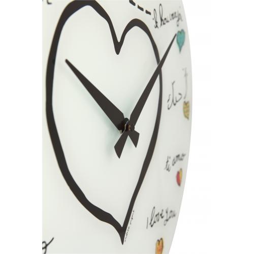 Load image into Gallery viewer, Nextime klok 8030 loving you, ø43 cm, wall, white multi-color

