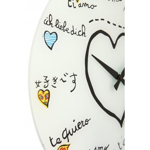 Load image into Gallery viewer, Nextime klok 8030 loving you, ø43 cm, wall, white multi-color
