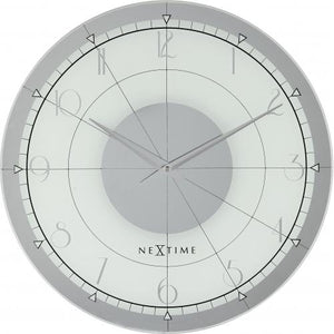 Nextime klok 8125 fancy round, ø43 cm, wall, white silver
