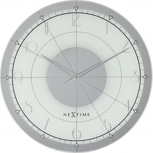 Nextime klok 8125 fancy round, ø43 cm, wall, white silver