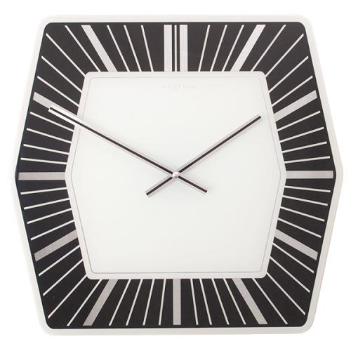 Nextime klok 8128zw hexagon, 43x43 cm, wall, white