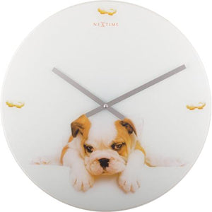 Nextime klok 8136 puppy, ø43 cm, wall, white beige