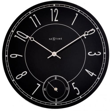 Nextime klok 8144 leitbring, ø43 cm, wall, black silver glossy