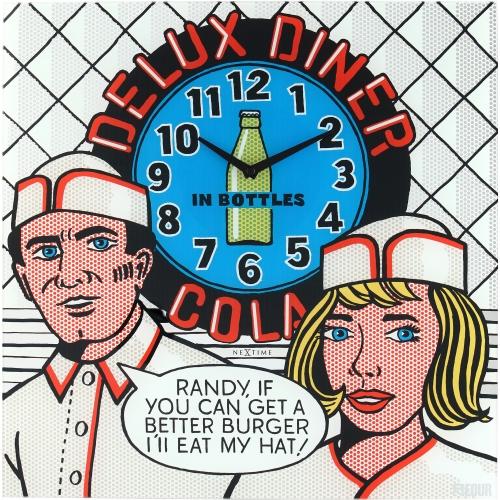 Load image into Gallery viewer, Nextime klok 8167 delux diner, 43x43cm, wall, multi-color
