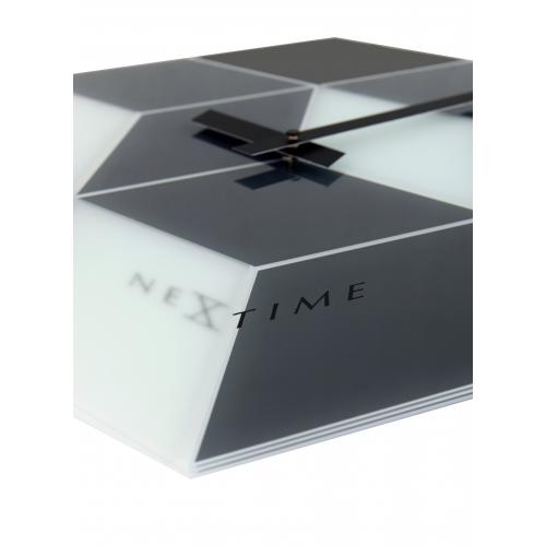 Load image into Gallery viewer, Nextime klok 8171 cubic, 43.5x37 cm, wall, black white gray
