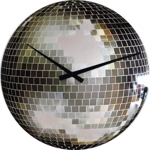 Nextime klok 8801 small disco, ø30 cm, wall, silver