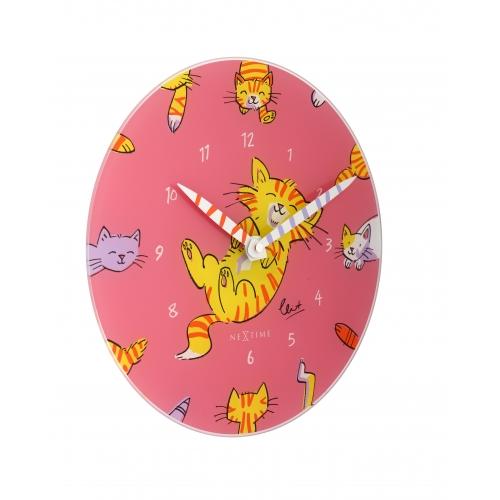 Nextime klok 8810 tickle my tummy, ø30 cm, wall, pink multi-color