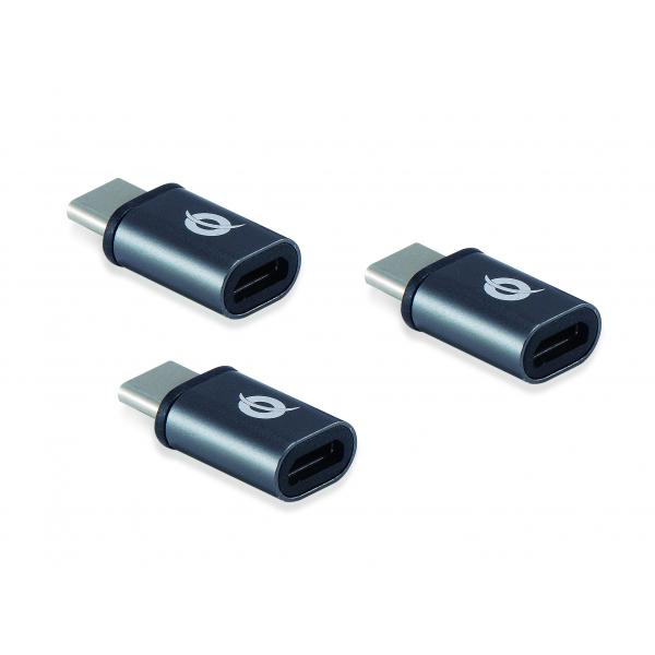 Load image into Gallery viewer, Conceptronic donn05g usb-c to micro usb otg adapter 3-pack, usb 2.0 type-c micro, male female, bl
