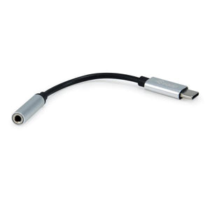 Equip 133474 usb-c to 3.5mm audio dac adapter, usb-c, 3.5 mm, male female, 0.15 m, black, silver