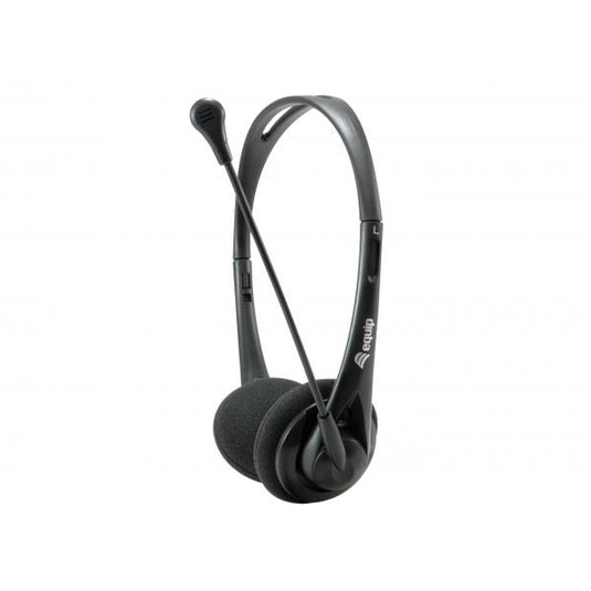 Equip 245302 chat headset, 3.5mm, head-band, calls music, binaural, rotary, black