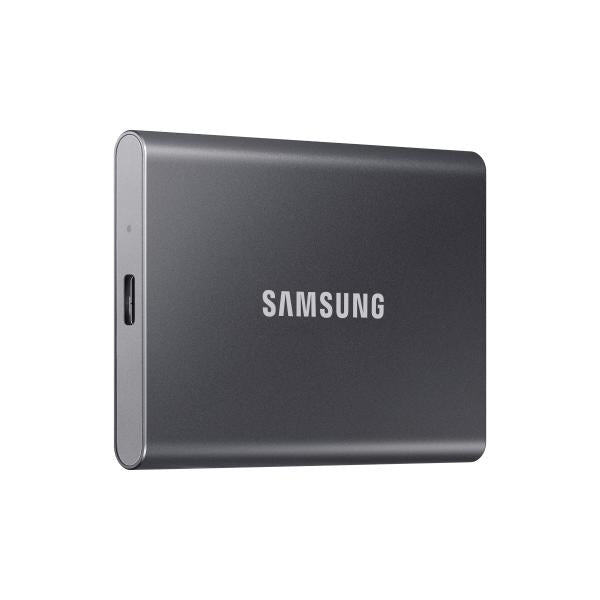 Load image into Gallery viewer, Samsung mu-pc500t ww t7 portable ssd, 500 gb, usb type-c, 3.2 gen 2, 1000 mb s, password, grey
