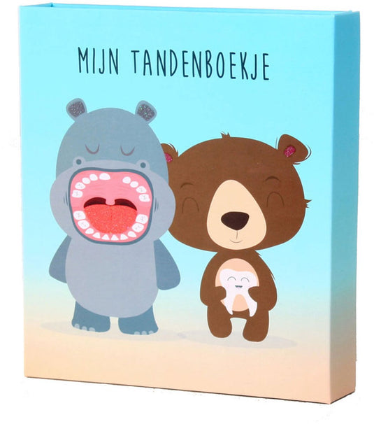 Toothwonders - tandenboekje nijl en beer - handige tandjeshouder met magnetische sluiting