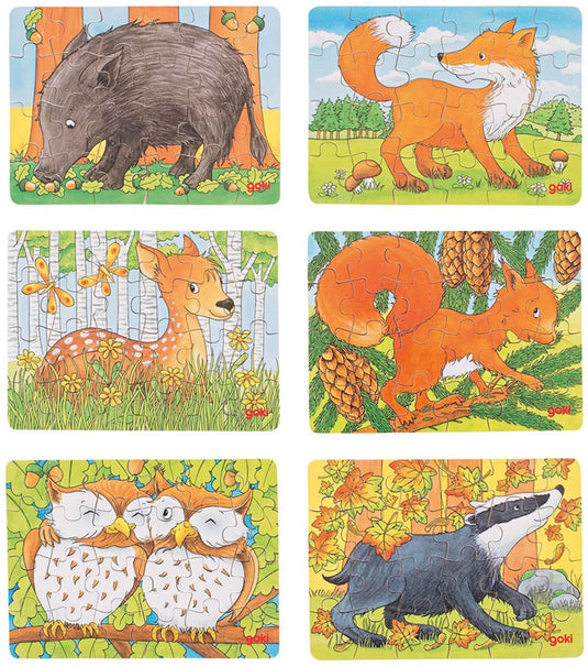 Goki mini-puzzel bosdieren - (57709)