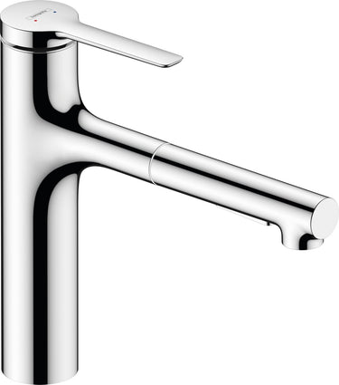 Hansgrohe zesis m33 - keukenmengkraan - ééngreeps bediening - 160mm maat - uittrekbare vuistdouche - 2 straalfuncties - chroom