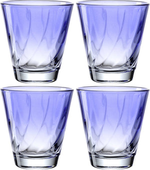 Leonardo twist drinkglas 215ml blauw - set 4