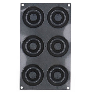 Patisse donutvorm 6 vaks 29x17 cm zwart siliconen