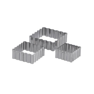 Patisse set uitsteekvormen rvs vierkant 3 delig | 5 stuks