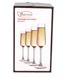 ギャラリービューアに画像をロードする, Daily home champagne glas set van 4 | 6 stuks
