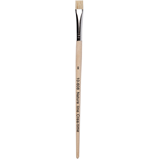 Creativ company nature line kwasten, afm 8, l: 18,5 cm, b: 10 mm, plat, 12 stuk 1 doos