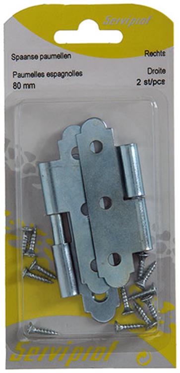 ギャラリービューアに画像をロードする, Mack 1013258 - 2 spaanse paumellen rechts verzinkt h 80 x b 45mm | 5 stuks
