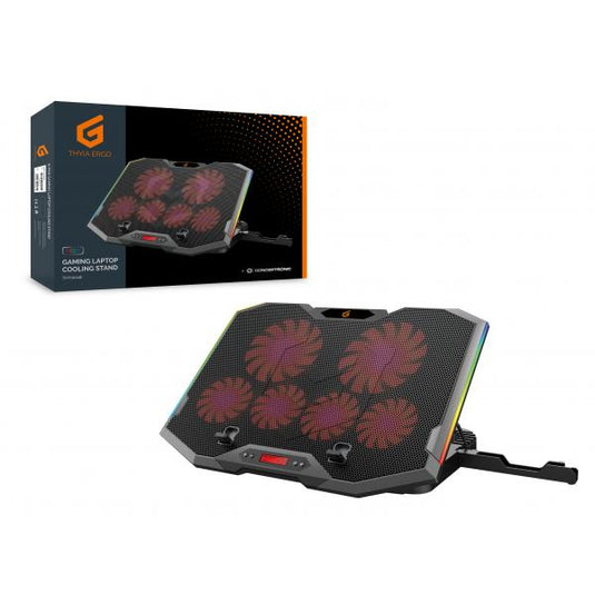 Conceptronic thyia01b thyia ergo 6-fan gaming laptop cooling stand, 17 43.2 cm, 6 pc(s) buttons,