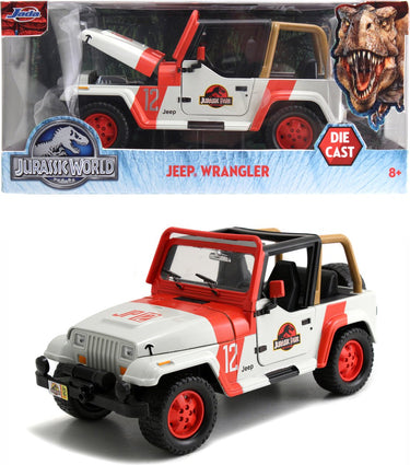Jada toys - jurassic world 1992 - jeep wrangler - 1 24