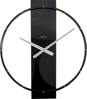 Nextime carl – wandklok – 50.8 × 58.2 × 4.3 cm – hout staal – zwart