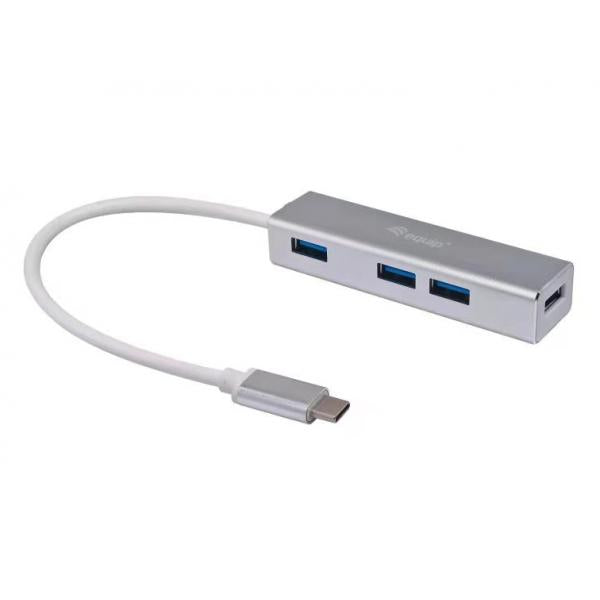 Load image into Gallery viewer, Equip 128958 usb-c to 4-port usb 3.0 hubs, usb 3.2 gen 1 type-c, type-a, 5000 mbit s, silver
