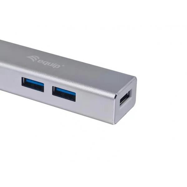 Load image into Gallery viewer, Equip 128958 usb-c to 4-port usb 3.0 hubs, usb 3.2 gen 1 type-c, type-a, 5000 mbit s, silver

