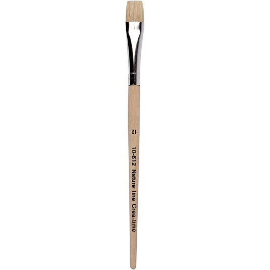 Creativ company nature line kwasten, afm 12, l: 19 cm, b: 11 mm, plat, 12 stuk 1 doos