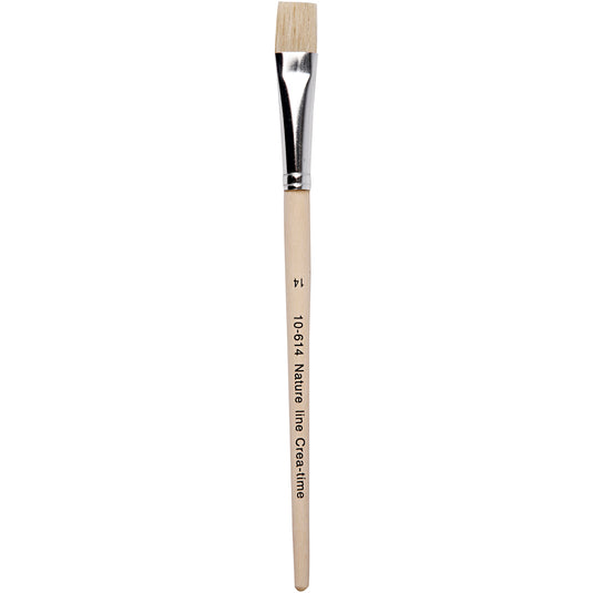 Creativ company nature line kwasten, afm 14, l: 20 cm, b: 15 mm, plat, 12 stuk 1 doos