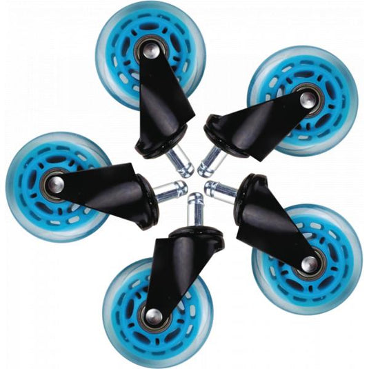 L33t gaming 160529 3inch rubber casters, blue, 5pcs
