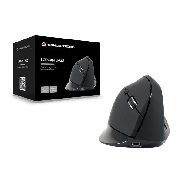Load image into Gallery viewer, Conceptronic lorcan03b lorcan ergo 6-button ergonomic bluetooth mouse, bluetooth, optical, 1600 dpi
