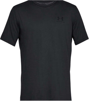 Under armour ua m sportstyle lc ss-blk heren sportshirt - zwart