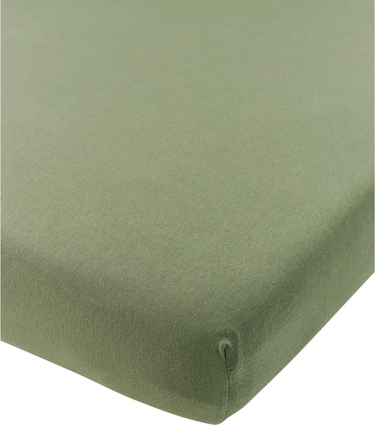 Meyco baby uni hoeslaken ledikant - jersey - olive green - 60x120cm