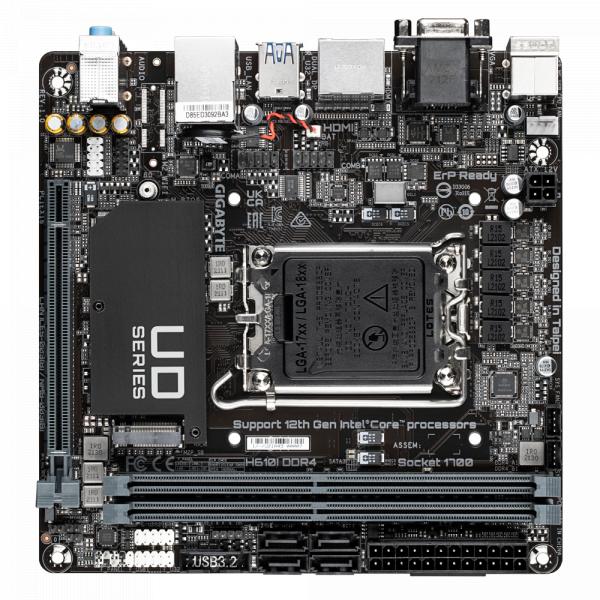 Load image into Gallery viewer, Gigabyte h610i ddr4 h610i ddr4, mini-itx, intel, lga 1700, ddr4 dimm, 64 gb, m.2, tpm, gblan
