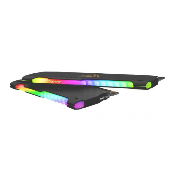 Load image into Gallery viewer, Patriot pvsr416g320c6k viper steel rgb dual-kit, dimm, 16gb, ddr4, 3200 mhz, black, hs
